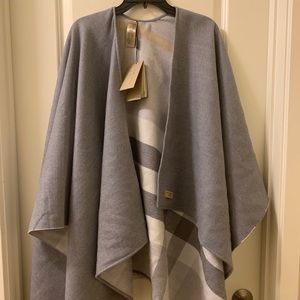 Burberry Reversible Solid check Wrap Poncho/Cape.